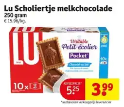 Kruidvat Lu scholiertje melkchocolade aanbieding