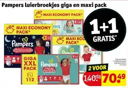 Kruidvat Pampers luierbroekjes giga en maxi pack aanbieding