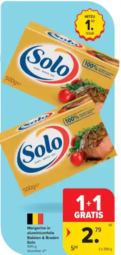 Carrefour Market Margarine in aluminiumfolie Bakken & Braden Solo aanbieding