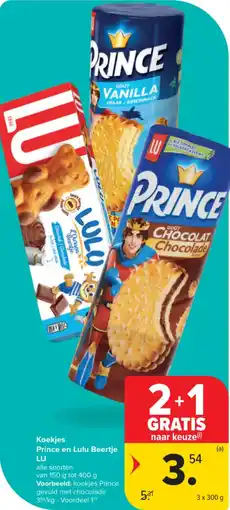 Carrefour Market Koekjes Prince en Lulu Beertje LU aanbieding