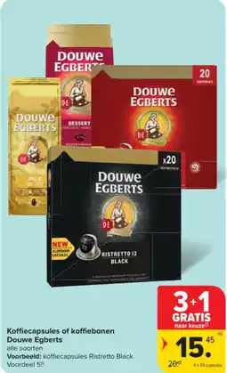 Carrefour Market Koffiecapsules of koffiebonen Douwe Egberts aanbieding