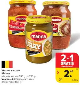 Carrefour Market Warme sauzen Manna aanbieding