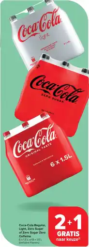 Carrefour Market Coca-Cola Regular, Light, Zero Sugar of Zero Sugar Zero Caffeine aanbieding