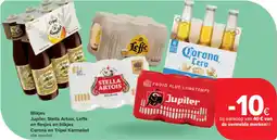 Carrefour Market Blikjes Jupiler, Stella Artois, Leffe en flesjes en blikjes Corona en Tripel Karmeliet aanbieding