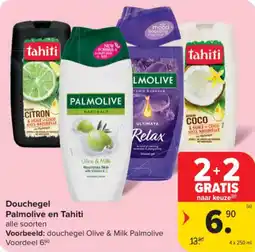 Carrefour Market Douchegel Palmolive en Tahiti aanbieding