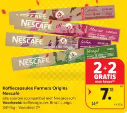 Carrefour Market Koffiecapsules Farmers Origins Nescafé aanbieding