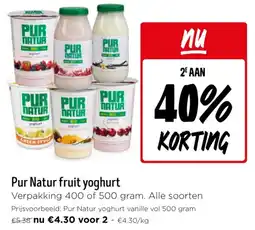 Jumbo Pur Natur fruit yoghurt aanbieding