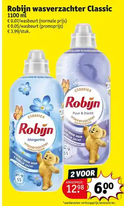 Kruidvat Robijn wasverzachter Classic 1100 ml aanbieding