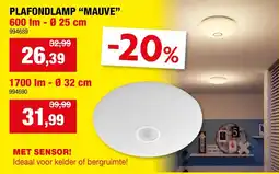 Hubo Plafondlamp Mauve aanbieding