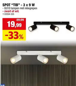 Hubo Spot Tib - 3 x 9 W aanbieding