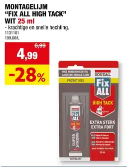 Hubo Montagelijm fix all high tack aanbieding