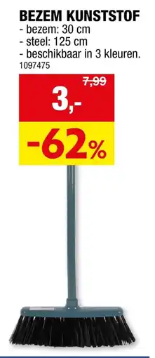 Hubo Bezem Kunststof aanbieding
