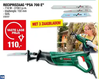 Hubo Reciprozaag PSA 700 E aanbieding