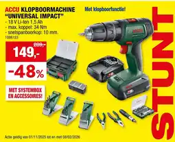 Hubo Accu Klopboormachine Universal Impact aanbieding