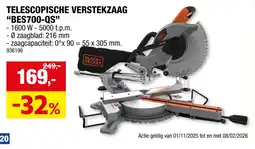 Hubo Telescopische Verstekzaag BES700-QS aanbieding