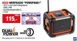 Hubo Accu Werfradio POWDP8061 aanbieding