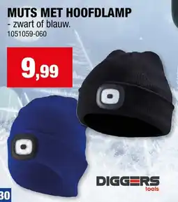 Hubo Diggers Tools Muts met Hoofdlamp aanbieding