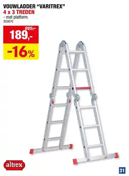 Hubo Altrex Vouwladder Varitrex aanbieding