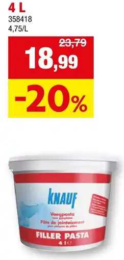 Hubo Voegpasta Filler Pasta aanbieding