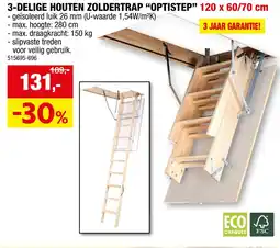 Hubo 3-delige Houten Zoldertrap Optistep aanbieding