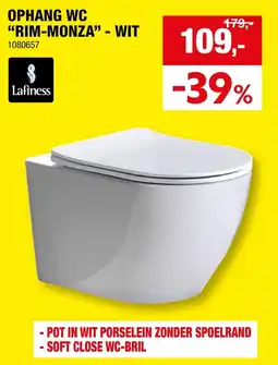 Hubo Ophang WC rim-monza wit aanbieding