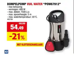 Hubo Dompelpomp vuil water POW67912 aanbieding