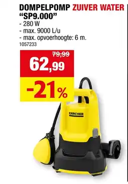 Hubo Dompelpomp zuiver water SP9.000 aanbieding