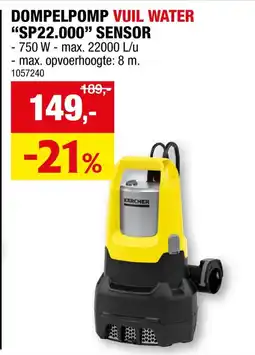 Hubo Dompelpomp vuil water SP22.000 sensor aanbieding