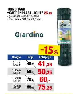 Hubo Tuindraad gardenplast light aanbieding