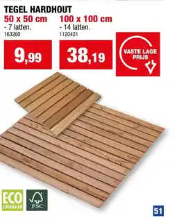 Hubo Tegel hardhout aanbieding