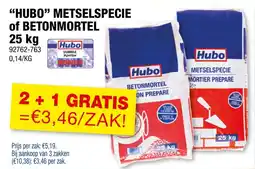 Hubo Hubo metselspecie of betonmortel aanbieding