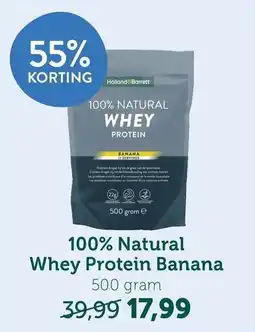 Holland & Barrett 100% natural whey protein banana aanbieding