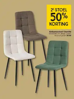 Xenos Eetkamerstoel Chenille aanbieding