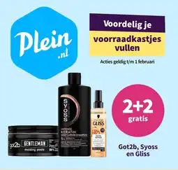 Plein.nl Got2b Syoss en Gliss aanbieding