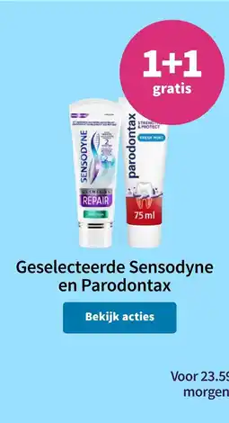 Plein.nl Geselecteerde sensodyne en parodontax aanbieding