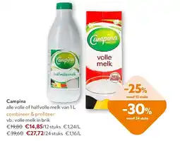 OKay Campina volle melk in brik aanbieding