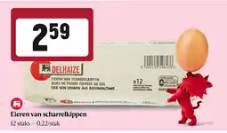 Delhaize Œufs de poules élevées au sol aanbieding