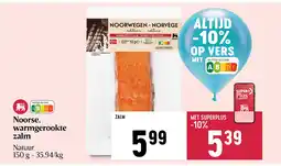 Delhaize Saumon norvégien fumé à chaud aanbieding