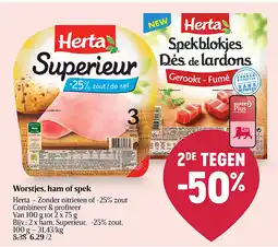 Delhaize Saucisses, jambon ou lard aanbieding