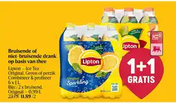 Delhaize Boisson pétillante ou non pétillante à base de thé aanbieding