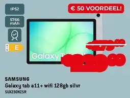 Exellent Samsung Galaxy tab A11 + wifi 128 GB Silver SUX230NZSR aanbieding