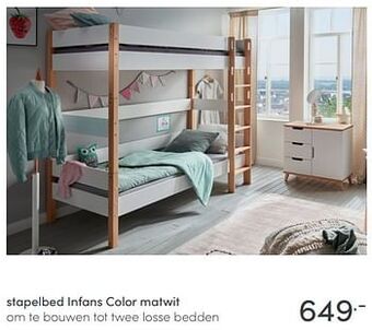 Baby & Tiener Stapelbed infans color matwit aanbieding