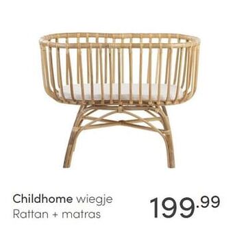 Baby & Tiener Childhome wiegje rattan + matras aanbieding