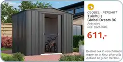 Brico Globel Pergart Tuinhuis Globel Dream 86 Antraciet aanbieding