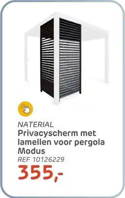 Brico Naterial Privacyscherm met lamellen voor pergola Modus aanbieding