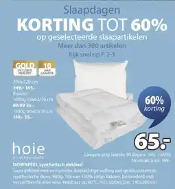 Jysk Downfeel Synthetisch Dekbed aanbieding