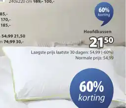 Jysk Hoofdkussen aanbieding