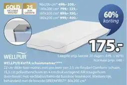Jysk Wellpur Kvita Schuimmatras aanbieding
