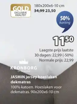 Jysk Jasmin Jersey Hoeslaken Dekmatras aanbieding