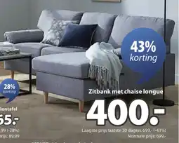 Jysk Gedved Zitbank Met Chaise Longue aanbieding